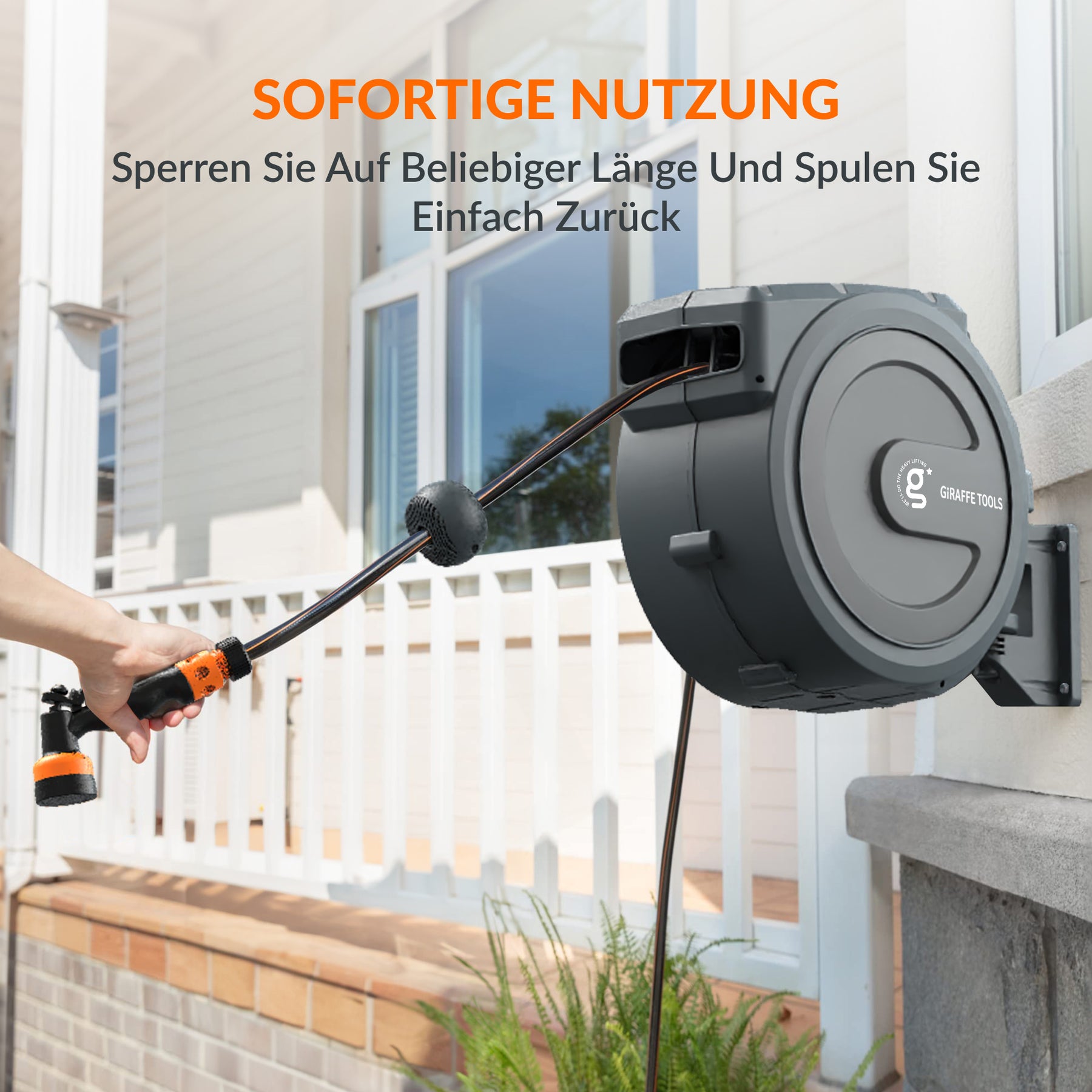 Einziehbare Gartenschlauchrolle-1/2in-35m